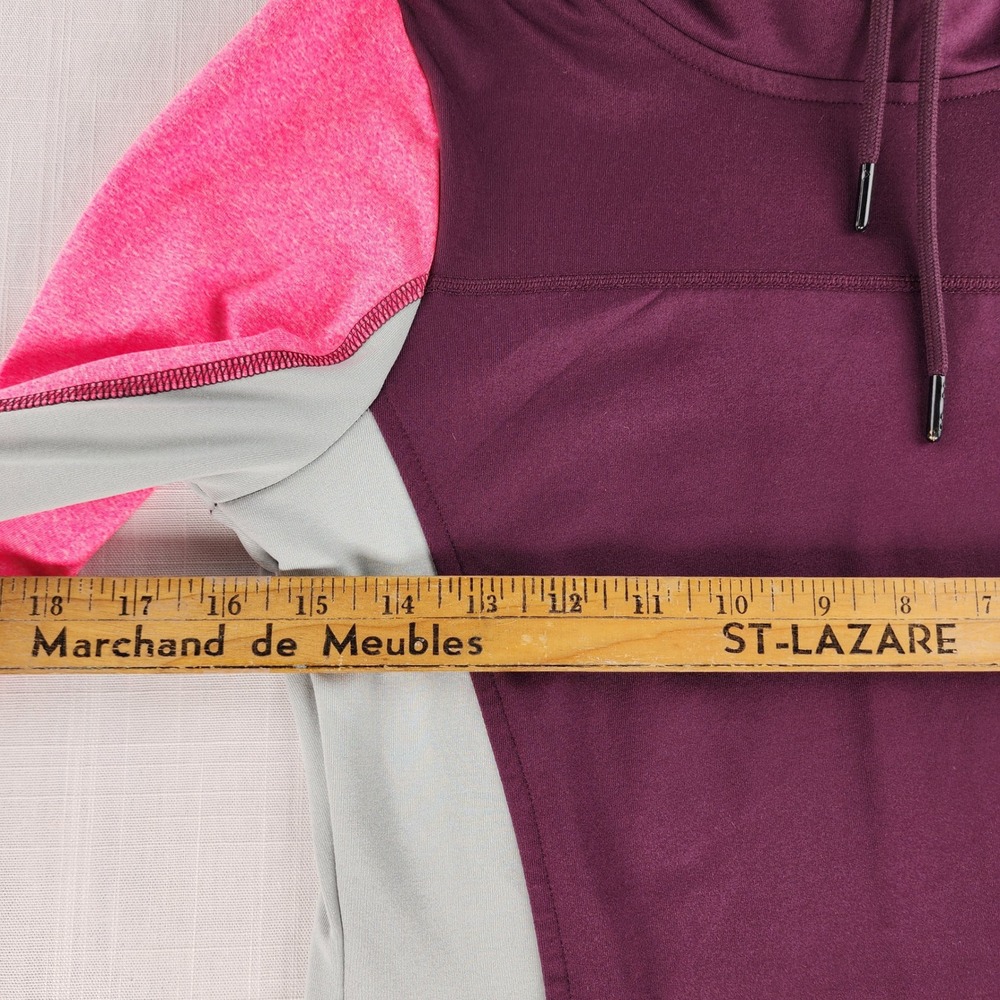 PINK Victoria's Secret Pullover Womens XS Burgundy Pink Colorblock Polyester - Picture 7 of 11